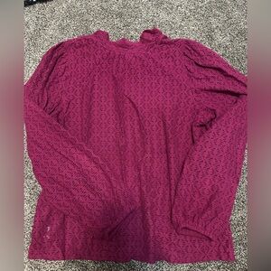Loft (M) Elegant Women's burgundy Lace Top NWOT